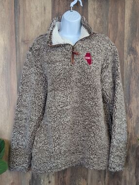 Home Free Sherpa 1/4 Zip Teddy Shacket Pullover Illinois Jacket M 756A